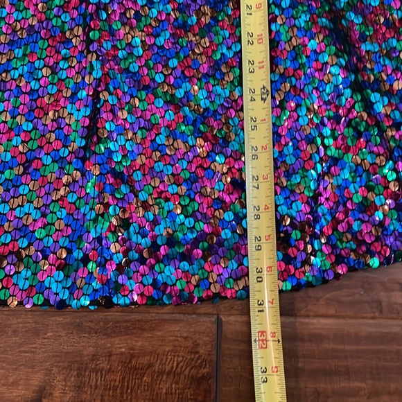 80s  Multicolor Sequin Long Sleeve Dress size 8 micro mini dress - Picture 7 of 13
